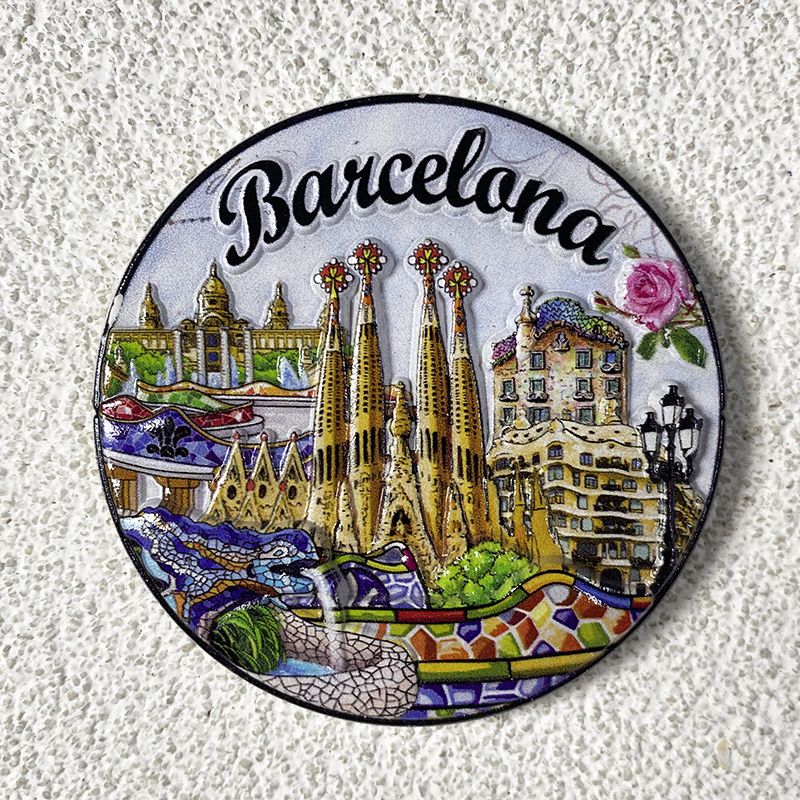 Home Barcelona - Туристические памятные поделки Барселона, креативная круглая