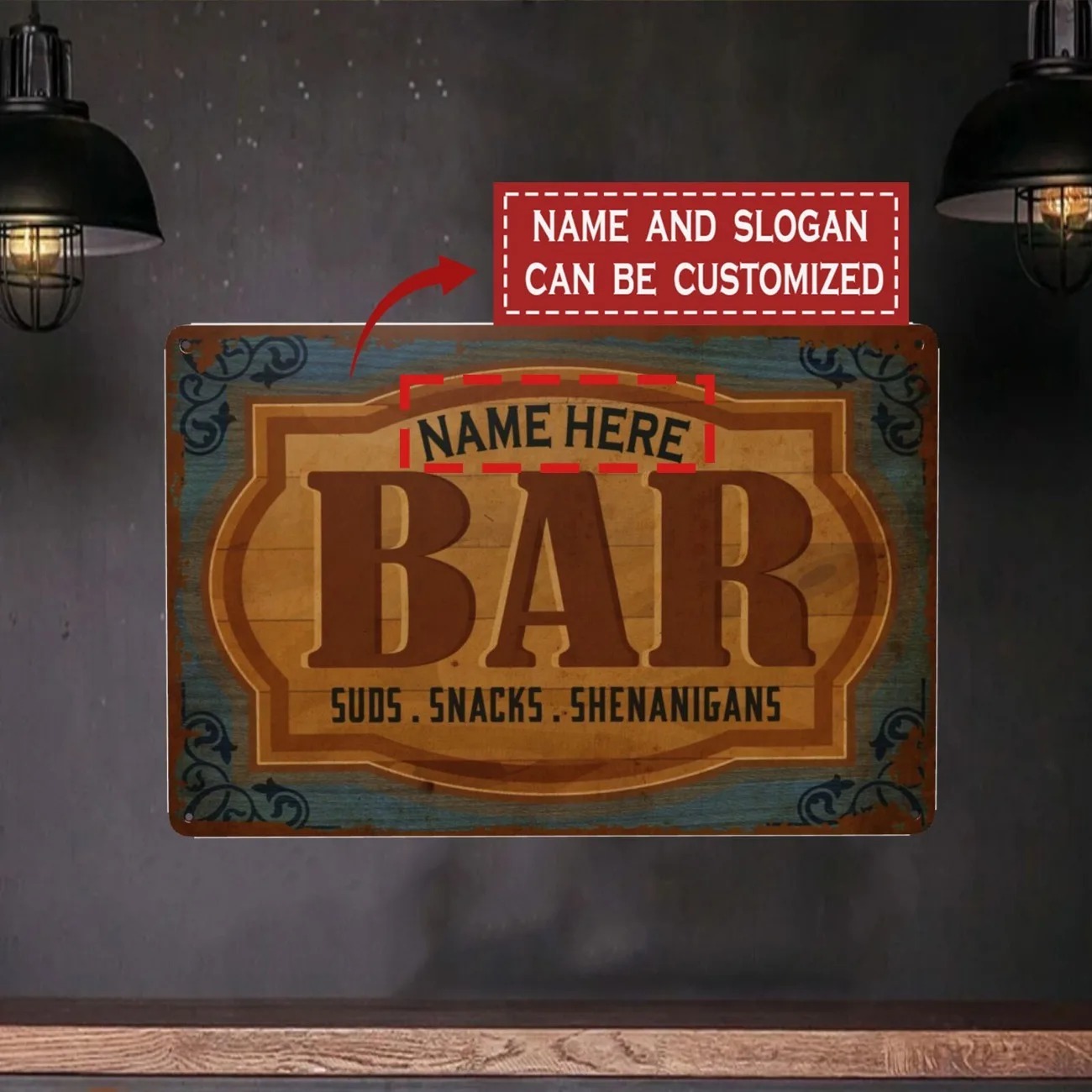 Home Bar Signs - CIFbuy 2D плоская металлическая табличка, персонализированный