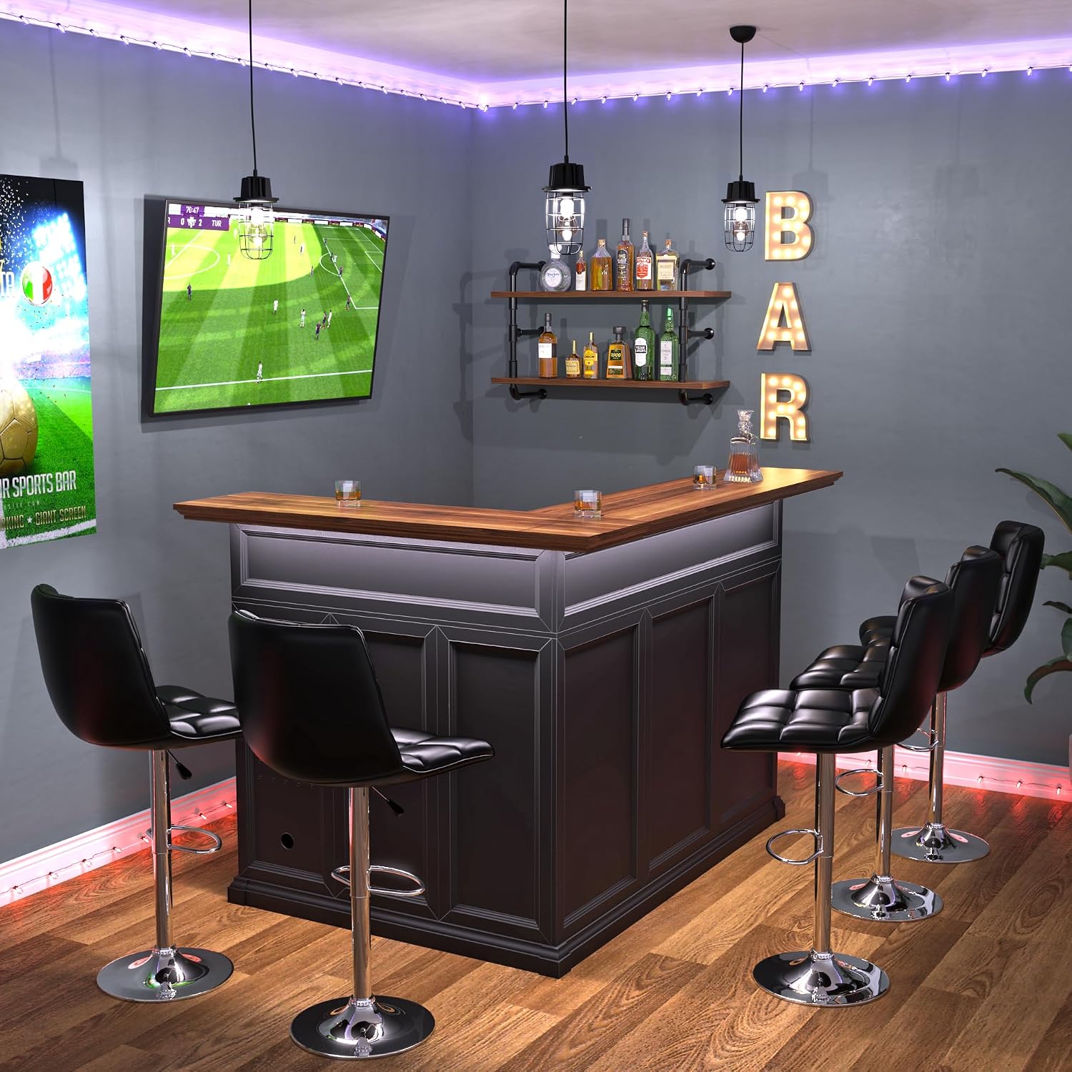Г-образный домашний барный шка – обзор и цена Home Bar Lounge